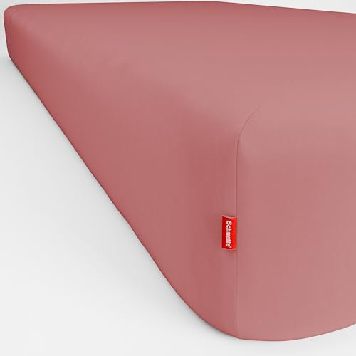 Schuette® Spannbettlaken • 180x200 cm • Wow! Kollektion: Pink Fiction (Altrosa) • 100% Superfluff Baumwolle, Blickdicht, Faltenfrei • mit Rundumgummi • Matratzenhöhe bis 35 cm