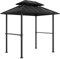 Outsunny Grilllaube Grillhütte mit festem Außenzelt, Gartenlaube für den Außenbereich mit 2 Regalen und oberem Haken, Grillüberdachung für Garten Terrasse Patio, 244x184x258cm, schwarz