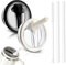 2pcs 30oz Cup Deckel Spill Proof Tumbler Flip Straw Lid Auslaufsicher Becher Flip Leak Proof Tumbler Lid Replacement Fit for Stanley Quencher 30oz (Beige+Schwarz)