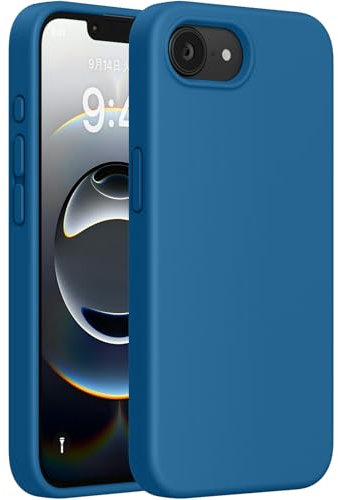 Miracase for iPhone 16e Case, [Anti-Slip and Lightweight] [Silky-Soft Touch] [Full-body Drop Protection] Silicone Shockproof Cover with Anti-Scratch Lining Case for iPhone 16e, 6.1'' (Capri Blue)