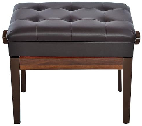 Echtes Leder Braun Duett Klavier Hocker mit Lagerung Perfekt für Instrumentelle Leistung Praxis und Frisiertisch Premium Qualität Komfort und Stil