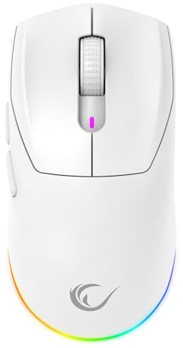 Rampage PROTE M5 PRO Wireless White RGB LED Charging 26000 DPI 3395 Sensor Gaming Mouse