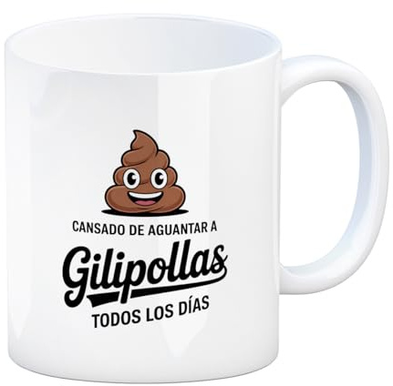 speecheese Cansado de aguantar a gilipollas todos los días - taza - humor sarcástico para oficina y amigos