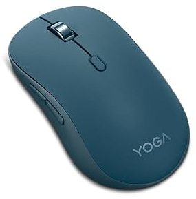 Lenovo Yoga Bluetooth Silent Mouse, 3 Level DPI Adjustment, 36 Month Battery Life, Bluetooth 5.3, 3 Device Paring, Whisper Quiet, Programmable Buttons, Smooth Finish, Tidal Teal