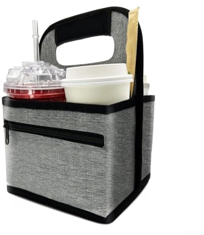 HavenlyCove Coffee Cup Holder, 4-Cup Drink Holder Tote Bag with Handle, Reusable Waterproof Cup Carrier for Transporting Beverages to Work, Parties and Sporting Events