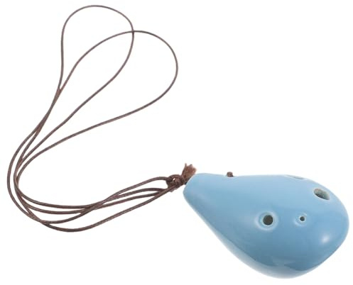 Toddmomy 6 Löcher Keramik-okarina Design in C-dur Gestimmtes Blasinstrument für Anfänger Kinderinstrument mit Hellem Klang und Tragbarer Bauweise