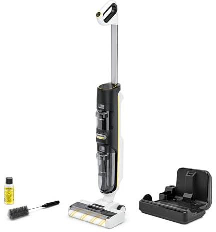 KÄRCHER Saugwischer FCV 4 Dry, kabelloser Saugwischer mit 4 Reinigungsmodi, Akkulaufzeit: ca. 45 min, Flächenleistung pro Akkuladung: ca. 200 m², Reinigungs-, Lade- und Trocknungsstation