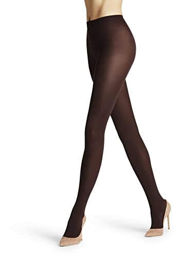 FALKE Cotton Touch W TI opaques unis 1 paire, Collants Femme, Marron (Cigar 5229), M-L