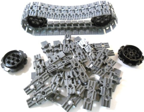 Lego® Technic Verbindungen und Kettenrad Pack - 60 Stück Kettenglieder Grau 4 Stück Räder | Ersatzteile und Zubehör für Bauprojekte | Kompatibel mit Lego Technic Modellen