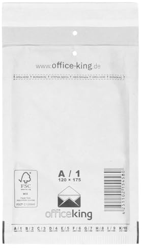 OfficeKing Luftpolstertaschen 120 x 175 mm Weiß A1 selbstklebend Versandtaschen mit Luftpolster 400 Stück