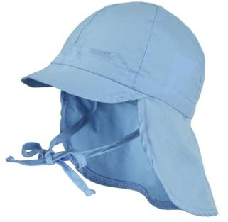 maximo Kinder Cap Uni mit Nackenschutz Sonnenschutz-Cap Sommercap Kindercap Kindermütze (51 cm - blau)