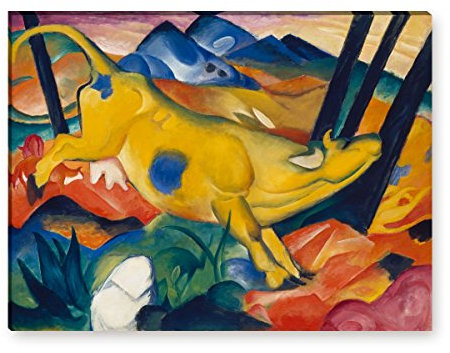 Wandkings Leinwandbilder von Franz Marc - Wähle ein Motiv & Größe:Die gelbe Kuh - 40 x 30 cm