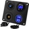 Thlevel Dual USB Ladegerät Schalter Panel 4 in 1 Adapter 12V Steckdose mit LED Voltmeter Zigarettenanzünder für Auto Boot Wohnmobil Truck GPS Handy