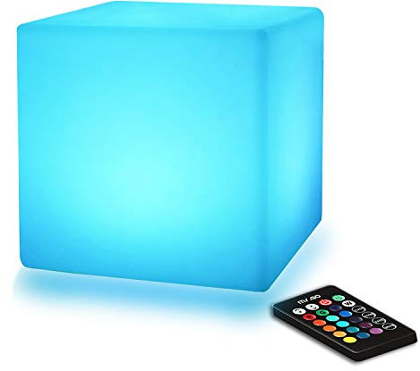 Mr.Go 6 LED Night Light for Kids Mood Light Cube with Remote Control, 16 RGB Colors, Dimmable Brightness, 4 Colour Changing Modes, USB Rechargeable Bedside Lamp Table Lamp for Home Decoration