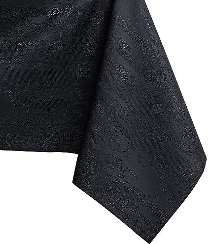 AmeliaHome Tischdecke 110x200 cm Tischtuch Tafeldecke Fleckschutz Lotuseffekt Abwaschbar Wasserabweisend Ornament Vesta schwarz