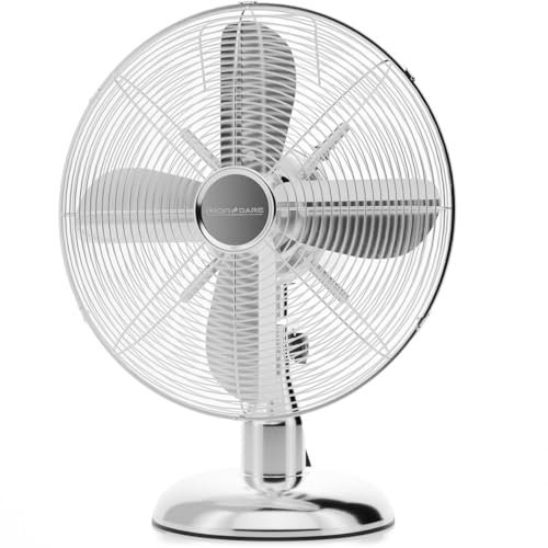 ProfiCare® Ventilator mit Schwenkfunktion I Ventilator leise 3 Stufen I Ø 30 cm I Tischventilator 35W I Fan I Tischventilator sehr leise I PC VL 3063 M chrom