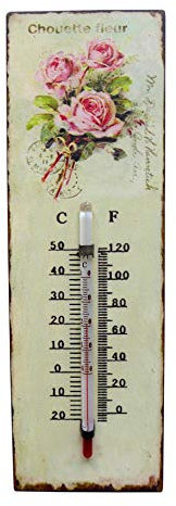 Gartenthermometer Old Rose 25 cm Außenthermometer Innenthermometer Thermometer