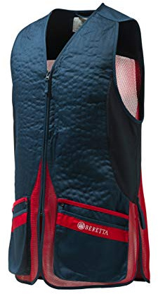 BERETTA Men's Silver Pigeon Evo Range Hunting Ambidextrous Vest, Total Eclipse Blue/Red, X-Large