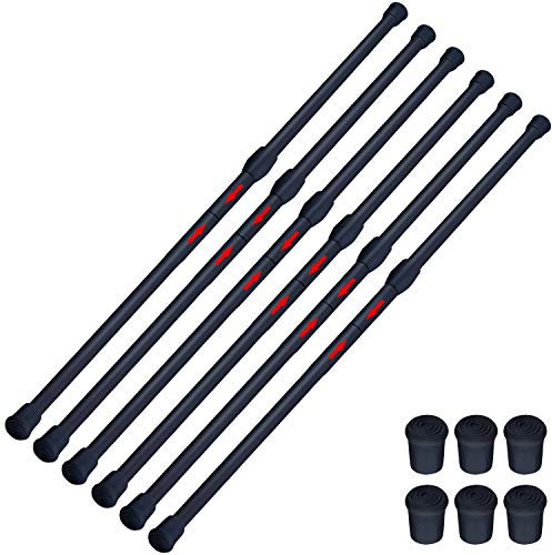 SIQUK 6 Stück Teleskopstange Vorhangstange ohne Bohren Spannstange Gardinenstange für Badezimmer Schrank Kleiderschrank Kleiderstange, 40-70cm und 75-106cm, Schwarz