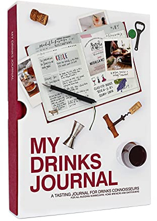 Suck UK | Drinks Journal | Wine Book & Whiskey Log Book | Drinks Recipe Book For Own Recipes | Wine Gifts | Make Your Own Cocktail Book | Personalised Notebook For Drinks Tasting | Bar Recipe Journal