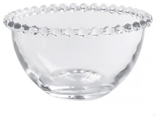 Cabilock 1pc Glass Saucer Beaded Edge Elegant Fruit Bowl for Appetizers Desserts Transparent Storage for Snacks Stylish Tableware for Parties Everyday Use