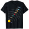 Kleidung Astronomie Sonnensystem Planet Geschenk Umlaufbahn Planeten Sonnensystem Weltraum T-Shirt für Erwachsene Männer, interessiert an Astronomie, Unisex, Schwarz, S, Kurzarm
