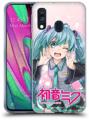 Head Case Designs Licenza Ufficiale Hatsune Miku Occhiolino Grafiche Custodia Cover in Morbido Gel Compatibile con Samsung Galaxy A40 (2019)