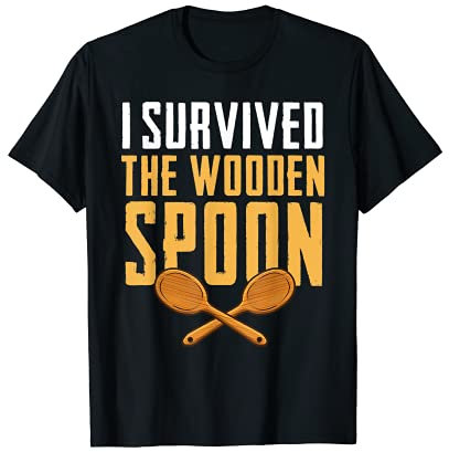 Funny Survived Wooden Spoon Gift Cool Wooden Spoon Survivor T-Shirt