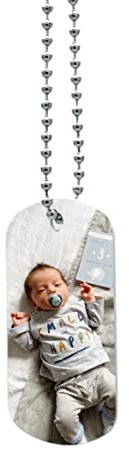 TheDogTagCo Personalisierbare Hundemarke mit Foto, Text und Armee, 20mm x 30mm, Edelstahl, 1 Stück