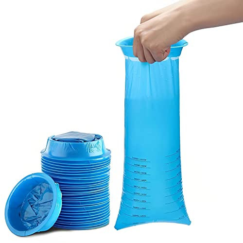 20 Stück 1000ml Spucktüten Kotztüten Auto Kinder Hohe Kapazität Vomit Bags Kotzbeutel mit Ring für Reisekrankheit Flugzeug Krankenhaus Verwenden