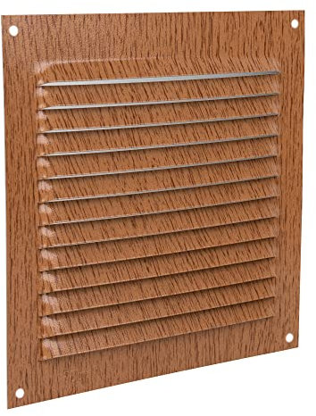 Cofan Rejilla de Ventilación | Fabricada en Aluminio Color Madera | Medida de 15 x 15 cm | Medida Interior 12.5 x 12.5 cm