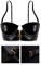 LOVE YOU SEXY Soutien - Gorge de Balcon en Similicuir pour Femmes avec Fermeture à Glissière Avant Ouverte, Soutien-Gorge Noir, 95B