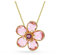 Swarovski Pendente Florere, Fiore, Piccolo, Rosa, Placcato color oro