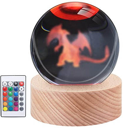 CENOVE 3D Kinder Kristallkugel Nachtlicht,Wiederaufladbare LED lampe mit Fernbedienung, Geschenke zur Einschulung Mädchen Junge Mitgebsel Kindergeburtstag Geschenke
