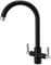 Peppermint Black Kitchen Taps Mixer with Chrome Dual Lever Modern Monobloc Matt Black and Silver Kitchen Mixer Taps 1 Hole Stainless Steel Ink Mixers Tap