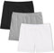 KEREDA 3er-Pack Mädchen Kurze Leggings Radlerhose Sommer Shorts Baumwolle Hosen Unterrock für Kinder,Schwarz/Weiß/Grau,EU 10-12 Jahre,Manufacturer 150