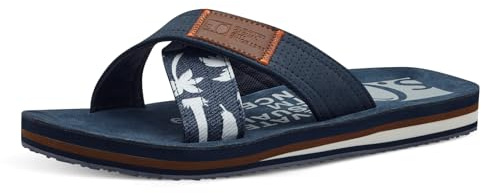 s.Oliver Herren Pantoletten mit Kreuzriemen Flach, Blau (Navy), 40 EU