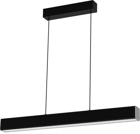 Klighten Led Dimmbar Pendelleuchte Esstisch 3000K-6000K, 60Cm/20W, Schwarz Hängelampe Mit Fernbedienung, Hängeleuchte Linear Design, Hängend 150Cm Höhenverstellbar Kronleuchter Für Esszimmer Küche