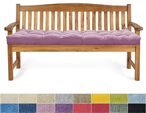 PHUSTJKL Bankauflage Bankkissen 140X45X6CM Sitzkissen für Bank rutschfeste Bankpolster Gartenbankkissen Rückenkissen Schaukel Stuhlkissen für Outdoor/Indoor Gartenmöbel Terrasse-Helles Lila