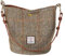 TAILORMAP Harris Tweed Frauen Bucket Bag Schultertasche Handtasche mit zwei Arten von Lederriemen, Khaki