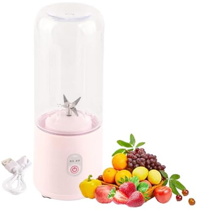 Topyond Presse-agrumes Orange, Mini Extracteur De Jus Rose Portable, 6 Lames De Feuilles, Chargeur USB, Compact Et Pratique, Pour la Maison, les Voyages Et L'extérieur, 500 Ml