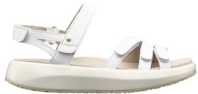 JOYA Merida White, Sandalen für Damen aus Vollnarbenleder mit Mikrofaserfutter, weiß, 41