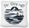 Berg und Wald Wanderer Kissen satiniert mit Spruch Der Berg Ruft Aquarell Berge Design Natur Wanderlust Ideal für Wandern Entspannung