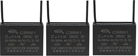 3 Stück Deckenventilator-Kondensator CBB61, metallisierter Polypropylen-Folienkondensator, ideal for Ventilatoren, Pumpen, Motoren, laufend