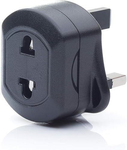 EU 2 Pin To UK 3 Pin Adaptor Plug Converter Electric Socket 2 Pin To 3 Pin Charger Europe European Shaver for Travel Universal Home useable (Black, Pack of 1)