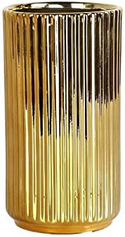 Vase à Fleurs en céramique, décoration d'intérieur, de Chambre, de Mariage Nordique, Pot de Fleurs, Support de Fleurs, Vase à Rayures par galvanoplastie, Vase pour Arrangement Floral (Gris M)