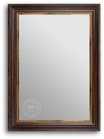 CLAMARO 'PRAG' Antik Wandspiegel 40x60 cm mit Rahmen | Braun Gold | Shabby Chic Vintage Barock Spiegel mit Holzrahmen | Barockspiegel inkl. Metall Aufhänger und Montagematerial
