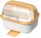 JISADER Dish Drainer with Hood, Cutlery Rack Dish Rack for Home, Yellow