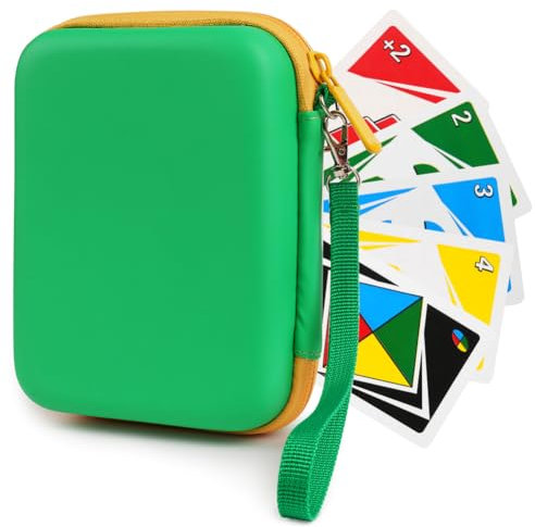 Aolso Borsa da trasporto UNO, Portatile Borsa per Carte UNO Flip, Custodia per Carte Impermeabile e Resistente All'umidità, Adatto per una Varietà di Carte, UNO, Carte da Gioco (Verde)