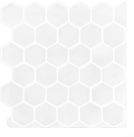 Hexagonal Kitchen Bathroom Mosaic Tile Sticker, No Grout, No Glue, 12 * 12In (TSQS68)